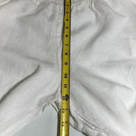 Johnny Was White Linen Pants Paper Bag Waist Wide Leg Size XL - Picture 6 of 8